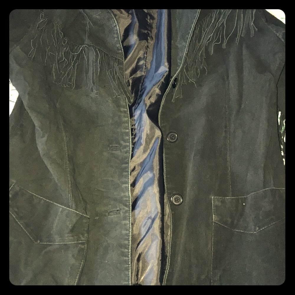 Ladies denim and company washable suede jacket